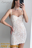 Yipinpay Lace Green Dress Elegant Sexy Night Wedding Guest Evening Party Dresses Spaghetti Strap Birthday Dresses for Women 2023