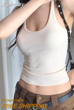 Yipinpay Women's Cleanfit Casual Camisole Sleeveless Tops U Neck Solid Color Slim Fit Summer Sporty Vest for Party Club