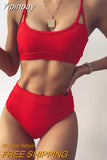 Yipinpay Waist Bikinis 2023 Push Up Women Swimsuit Female Sexy Bikini Set Black Swimwear For Women Swimming Suit Bathing Suits Beach