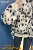 Yipinpay Sweater Sueter Mujer Y2k Top Jumper Pullover Khaki Leopard Sweater Women Clothes Knit Green Printed Style 2023 New