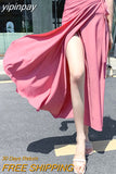 yipinpay Women Wrap Skirt Summer Beach Boho Sexy Casual One-piece Midi Skirts Korean Fashion Solid Color Chic Faldas 9 Colors