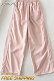 yipinpay Sweatpants Women Basic Y2K Cargo Pants 2023 Striped Baggy Track Pants 90s Joggers Casual Streetwear Low Rise Harem Capris
