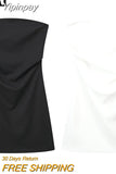 Yipinpay 2023 White Black Corset Dress Woman Summer Sexy Short Dresses Daring Ruched Backless Mini Dress Women Evening Party Dresses