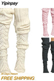 Yipinpay Women Knitted Stockings Female Lingerie Thigh High Socks Sexy Compression Stockings for Women Long Socks Autumn Winter