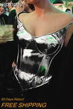 yipinpay Y2K Skinny Casual Mini V Neck Women Bustier Tube Corset Crop Tops Summer 2023 Streetwear Club Fashion Tank Tops Outfits