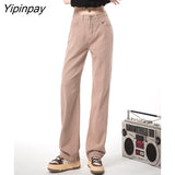Yipinpay White High Waisted Jeans For Women 2023 Casual Straight Denim Wide Leg Pants Loose Streetwear Y2k Woman Jeans