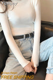 Yipinpay Turtleneck Sweater Women Autumn Casual Thin Long Sleeve Tops Base Knitted Sweaters Solid Color Slim Stretch Pullovers