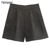 Yipinpay Spring Summer Women Fashion Shorts 2023 Female Vintage High Waist Streetwear Female Elegant Mini Shorts