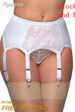 Yipinpay High Waist Garter Belt Mesh Suspender Belt 6 Straps Garter Belt for Thong Stocking S-XXL (NO stocking and Panties)