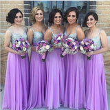 Yipinpay New Bridesmaid Dress Long Sister Skirt Bride Wedding Sequin Dress Performance Dress