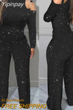 Yipinpay One Shoulder Long Sleeve Jumpsuit Sexy Skinny jumpsuit women sexys female one-pieces 2023 new fashion rompers