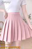 Yipinpay Japan Sweet Women Pleated Skirt Jk Sexy High Waist Mini Skirt Fashion Summer Slim A Line Button White Dancing Skirt New