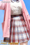Yipinpay Japanese School Basic Sweaters Women Autumn Kawaii Solid V-neck Loose Knitted Cardigan Preppy Style JK Uniform Cosplay