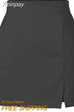 Yipinpay Womens High Waist Faux Suede Double Front Bodycon Mini Hip Skirt Female Pencil A-line Shorts Woman School Girl Skater Skirt Pink