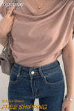 Yipinpay Temperament Off Shoulder Design Versatile Short Sleeve Pile Up Collar Shirt Slash Crop Top Blusas Mujer De Moda 2023 Slim Shirts