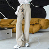 Yipinpay Women's Pants Loose High Waist Jeans Women 2023 Spring Denim Casual Female Floor-length Jeans Trousers