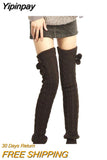 Yipinpay Women Long Knitted Socks Female Lingerie Thigh High Socks Harajuku Sexy Compression Stockings for Women Fall Winter 2023