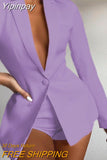 Yipinpay Spring Summer Elegant Women Suits with Shorts Loose Shorts and Blazer 2 Piece Set Shorts Suit Blazer Set for Women Outfit