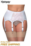 Yipinpay Vintage High Waist Lace Garter Belt Female Sexy Underwear Garters Mesh Stocking Suspender suspenders Femme Lady 6 belts