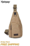 Yipinpay New Casual Men Vintage Canvas Zipper Hiking Bicycle Waist Packs Fanny Pack Pouch Bags