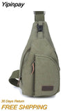 Yipinpay New Casual Men Vintage Canvas Zipper Hiking Bicycle Waist Packs Fanny Pack Pouch Bags
