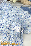 yipinpay 2023 Summer Chiffon Skirts Women Kawaii Korean Casual Elegant High Waist A-line Skirt Female Floral Print Sweet Faldas