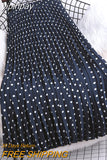 yipinpay Summer Polka Dot Printed Midi Long Skirt Women Vintage Elastic High Waist A-line Pleated Skirts Ladies Casual Clothing