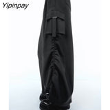 Yipinpay 2023 Women Fashion Frock Straight Skirt Spring Autumn Causal Solid High Waist Vintage Skirt Elastic Waist Streetwear
