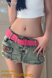 Yipinpay Y2k Vintage Jeans Skirt Women 2023 Summer Low Waist Sexy Gyaru Distressed Slim Denim Miniskirt Streetwear Night Club