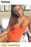 Yipinpay Sexy One-Piece Swimsuit Women Swimwear Female Solid Black Thong Backless Monokini Bathing Suit XL