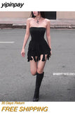 yipinpay Rompers Women Jumpsuit Sexy One Piece Bodysuit Strapless Fashion Clothes Ropa De Mujer Streetwear Black Bodycon Playsuit