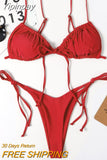 Yipinpay Summer Women Bikini Set Sexy Leopard Split 2 Piece Swimwear Woman Swimsuit with Lace High Waist Thong Bikini Beach Outfits