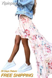 Yipinpay Women Irregular Hem Long Skirt y2k Clothes Fashion 2023 Summer Autumn Slim Fit Printed High Waist Skirts for Women Streetwear