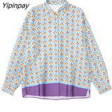 Yipinpay New Woman 2 Pieces Sets 2023 Shirts + Pants Suit Fashion Long Sleeve Single Breasted Blouse Trousers Casual Set