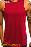 Yipinpay Fashion Moto Biker Hooded Mens Tank Tops Joggers Summer T Shirt Men Sleeveless Top Fly Cool Street Top Mens Clothes M-3XL