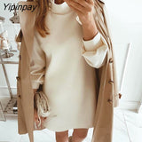 Yipinpay High Neck Mini Dress Women Dress