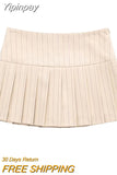 Yipinpay Pleated Skirt Shorts Women High Waist Skorts For Women Streetwear Short Skirts Woman Fashion 2023 School Grey Mini Skirt