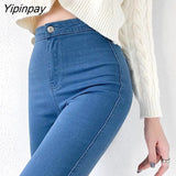 Yipinpay Black Skinny Stretch Mom Jeans High Waist Plus Up Pencil Pants Woman Denim Pantalones De Mujer Autumn Winter