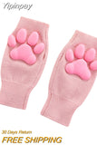 Yipinpay Lolita Sunscreen Arm Sleeves, 3D Simulation Silicone Cat Claw Anti-Skid Mittens Skin-Friendly Arm Cover for Women