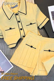 Yipinpay Women's Summer Shorts Sets Luxury Korean Hight Waist New In Matching Sets Chic and Elegant Casual Top Shorts Two-piece Set