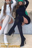 Yipinpay Black Hook Socks Bodycon Dress Women Autumn Long Sleeve Turtleneck Mini Dresses With Gloves Women Sexy Party Vestidos