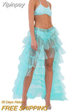 Yipinpay Women Tulle Skirt, Solid Color Mesh Tied-Up Irregular Floor-Length Party Skirt for Wedding Guest, Dinner, Cocktail Party