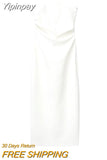 Yipinpay 2023 White Corset Dress Woman Off Shoulder Bodycon Dress Women Ruched Summer Long Dresses Women Sexy Evening Party Dresses
