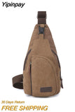 Yipinpay New Casual Men Vintage Canvas Zipper Hiking Bicycle Waist Packs Fanny Pack Pouch Bags