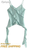 Yipinpay Fashion Women Camis Top 2023 Summer Backless V-Neck Tops Ladies Chic Casual Loose Translucence Sexy Top Clothes New In