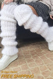 Yipinpay Womens Casual Knitted Leg Warmers Fashion Solid Color Leg Warmers Lolita Socks Accessories Skin Friendly Streetwear