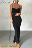 yipinpay Fashion Night Club Sexy Backless Bandage Long Spaghetti Strap Wrap Dress Women Chic Evening Party Maxi Dress 2023 Outfits