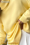 Yipinpay Split Women's Turtleneck Sweater Oversized Casual Pullover Jumpers Winter Warm Long Sleeve Top Female Loose Sweaters