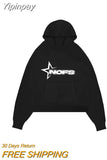 Yipinpay Popular Letter Print Hoodies Men Y2K New Harajuku Hip Hop Sweatshirts Punk Rock Casual Loose Pullovers Hot Fashion Hoodie