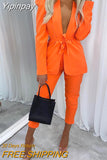 Yipinpay Fashion New Woman Color Contrast Jacket + Pants Suit Personality Trendy Fashion Women'S Temperament Suits For Lady & Female